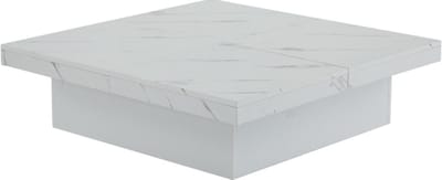Witte Vierkante Salontafel met Marmerlook