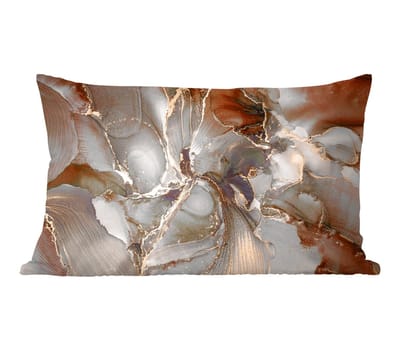 Sierkussens - Kussentjes Woonkamer - 60x40 cm - Grijs - Goud - Marmer - Marmerlook