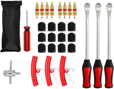 28 Stuks Bandenlichters Set met Bandenmonteerijzers en Wielvelgbeschermers voor Fiets en Motorfiets, Ideaal Gereedschap voor Bandenwissel en Onderhoud