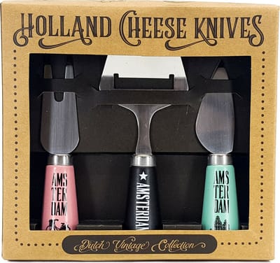 Kaasmessen - Pastel - Souvenir - Keramiek - Cadeau Set - Twee Messen En Een Kaasschaaf