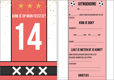 Uitnodiging kinderfeestje | 12 stuks | uitnodigingskaarten | uitnodiging verjaardag | uitnodiging feest | uitnodiging kinderfeestje jongen | uitnodiging kinderfeestje voetbal | uitnodiging feestje