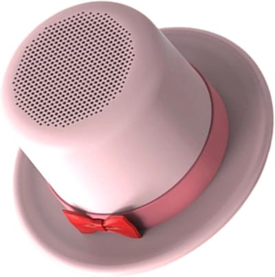 Mini Speaker - Draagbare Luidspreker - Muziek Luisteren - Met Telefoonhouder - 7.4 x 7 x 7.4 cm - Roze