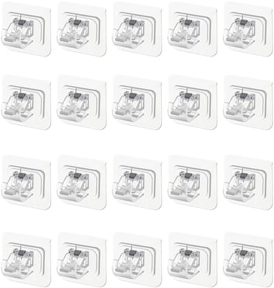 Dailygoods- Gordijnroede - 20 Stuks - Transparante Gordijnstanghouder - Zelfklevende Bevestiging - Stabiele Klem - Geschikt voor Stangen tot 2,2 cm
