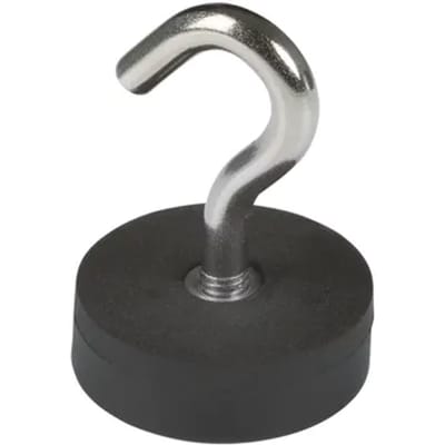 Fix-o-moll Magneet Met Haak - Rubbercoating - Neodymium - 28x38mm