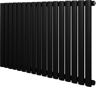 Ovale design radiator - 1 kolom - 600x1020 mm - zwart