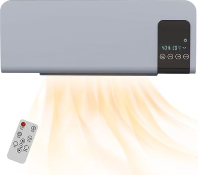 Elektrische Wandkachel - Oscillerende Keramische Kachel met Afstandsbediening - 2000W - Timer - Grijs
