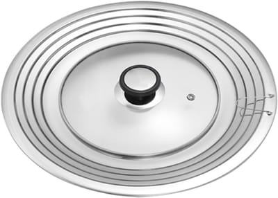 Rvs Potdeksel - Universeel Deksel - Koken En Bewaren - Hittebestendig Handvat - 32.5 cm Doorsnee - Zilver