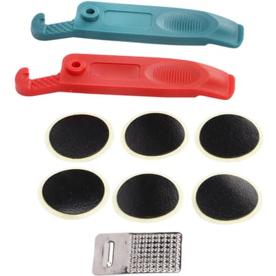 DUUTI Kit d'outils de réparation de pneu de VTT Outil de réparation de pneu translucide haute intensité sans colle Noir noir