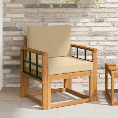 vidaXL - Buitensofa - Massief - Acacia - Hout - en - Polyester - Naturel