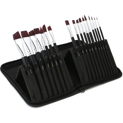 17 stuks Acryl Verf Penselen Set Nylon Haar Kunstenaar Verfpenselen Professionele Schilderkwasten met zwart