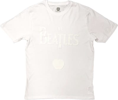The Beatles - Logo & Apple Heren T-shirt - S - Wit