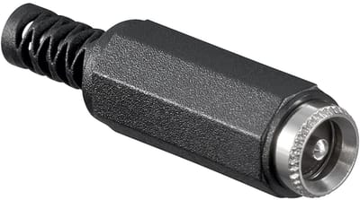 DC (v) connector recht - 5,0 x 2,1 mm / 5,5 x 2,1 mm - soldeerbaar / zwart