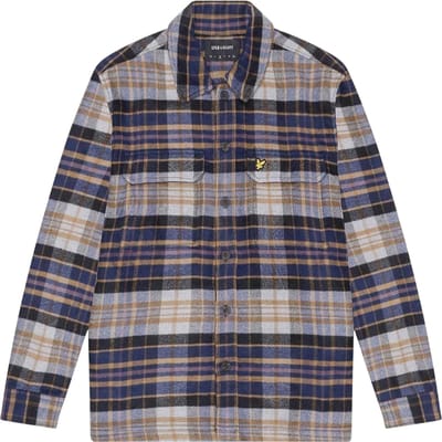 Lyle & Scott Herenoverhemd van flanel met lange mouwen (Marine)