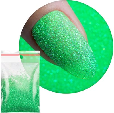 MollyLac Serie 9 - Brokat voor Nagels - 20g - Groen met Blauwe Spikkels