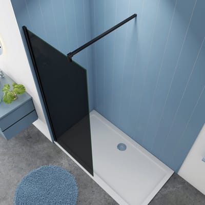 Serie Black Dahlia - Inloopdouche/ Douchewand - 80x200 - Mat Zwart - 8mm Rookglas