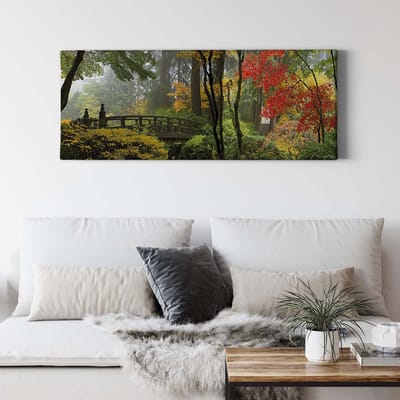 Canvas print DD123204 JapaneseGarden A.S. Création 1,0 x 0,4 m Groen Kantoor Hal/Gang Keuken Slaapkamer Woonkamer