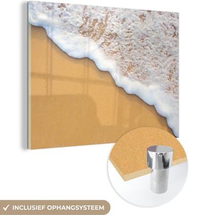 MuchoWow® Glasschilderij 40x30 cm - Schilderij acrylglas - Strand - Water - Zee - Tropisch - Zomer - Foto op glas - Schilderijen