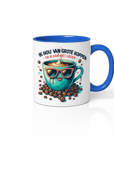 Ik Hou Van Grote Koppen Koffie Mok - Unieke Design Mok