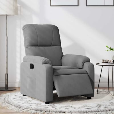 vidaXL - Fauteuil - verstelbaar - elektrisch - microvezelstof - donkergrijs