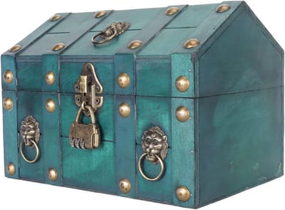 Houten Schatkist met Cijferslot - Stijlvolle Opbergdoos voor Sieraden en Desktop