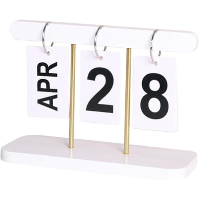 1 stuks Eenvoudige Houten Kalender, Omkeerbare Pagina Lijst Perpetual Kalender, Kan Worden Gebruikt Als Slaapkamer Bureau Decoratie, Feestdagen Decoratie Bureaukalender Pack of 1