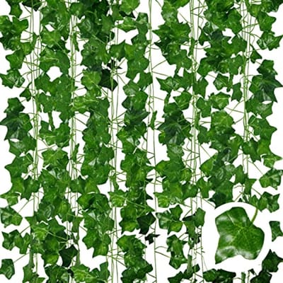Kunstmatige Klimop Slingers - 6 Pack van 210cm - Realistische Nepranken voor Binnen en Buiten - Groene Kunstbladeren voor Muurdecoratie