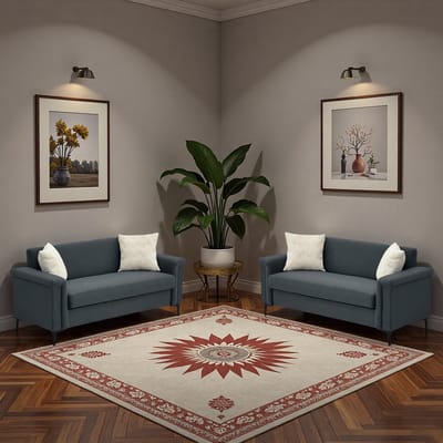 REDOM 2-zits bank 172x73,5 cm van stof (polyester), met veerkern en hoogdicht schuim, stabiele metalen poten
