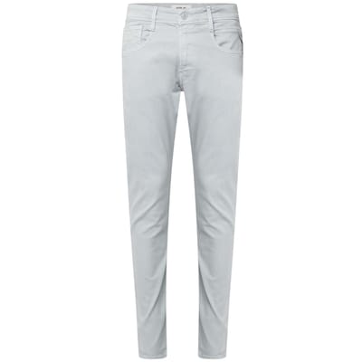 Replay Heren Anbass effen slim-fit jeans van katoenmix (Lichtblauw)