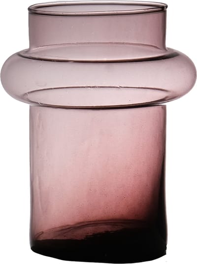 Hakbijl Glass Bloemenvaas Luna - transparant mauve - eco glas - 15 x 20 cm - cilinder vaas