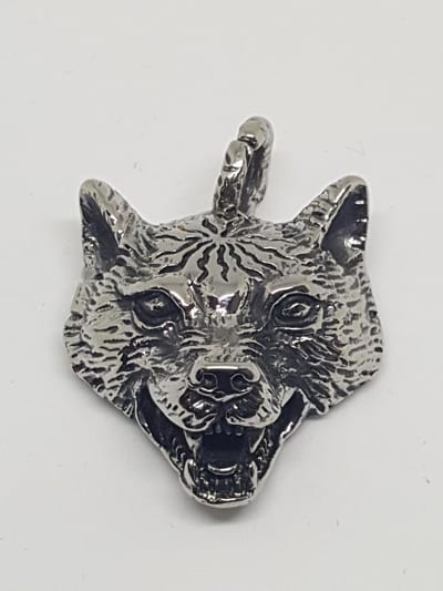 RH Jewelry® Herenhanger “Wolvenkop” – 316L Chirurgisch Staal – Hypoallergeen – Inclusief Luxe Geschenkdoos