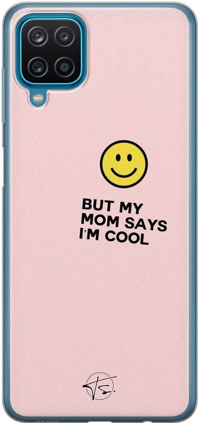 Hoesje geschikt voor Samsung Galaxy A12 - I'm cool quote - Soft Case - TPU - Tekst - Roze - Mooie Telefoonhoesjes
