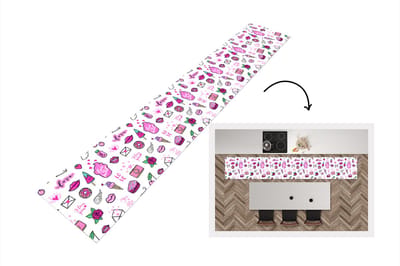 Keukenloper - Loper keuken - Meiden - Liefde - IJs - Patronen - 300x50 cm - Keukenloper vinyl