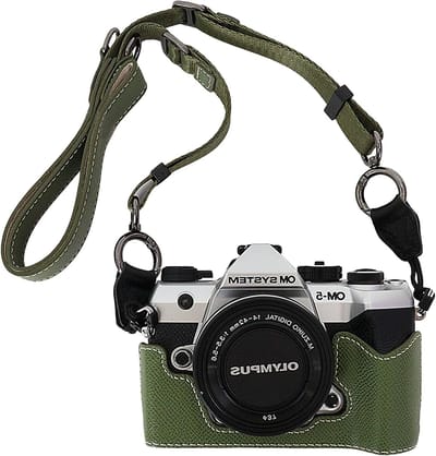 Camera Tas voor OM-5 Mark II met Verstelbare Schouderband - Stijlvolle en Beschermende PU Leren Tas voor Olympus Camera Accessoires