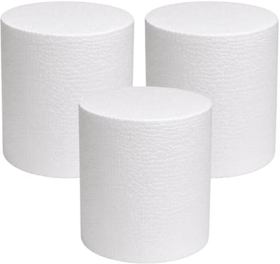 Piepschuim vormen - cilinder - 3x - D15 x L20 cm - styropor hobby / DIY vorm - basis knutselfiguren