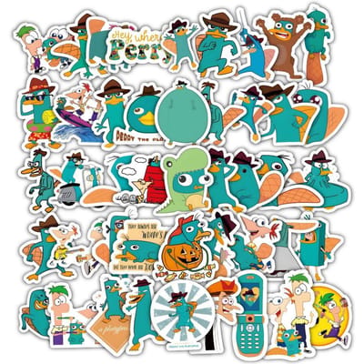 60 stuks Perry The Platypus Cartoon Graffiti Stickers Waterdichte Doe-het-zelf Decals Voor Telefoon Laptop Ipad Bagage Notitieboek Thermosfles Decoratie