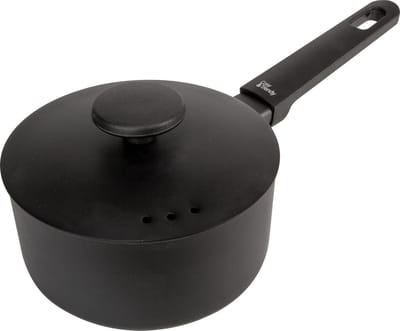 Cosy&Trendy Full Black - Sauspan - Ø 16cm x 7,8cm - PFAS-vrij – Inductie Sauspan - Vaatwasserbestendig – Snelle opwarming – Koudgrepen - Met deksel - Zwart