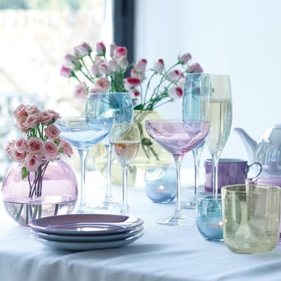 L.S.A. Polka Waterglazen - Set van 4 Stuks - Pastel - Assorti