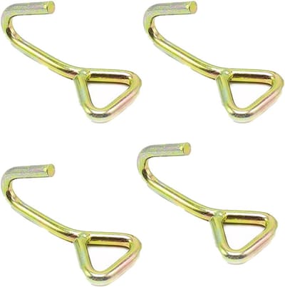 Dailygoods- Ratelhaken 4 stuks - 25 mm/800 kg - Sterk/Duurzaam - Corrosiebestendig - Voor sjorbanden/Aanhangers - Hoge sterkte staal - Haak