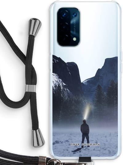 Case Company® - Hoesje met koord geschikt voor Oppo A74 5G hoesje met Koord - Wanderlust - Telefoonhoesje met Zwart Koord - Bescherming aan alle Kanten en Over de Schermrand