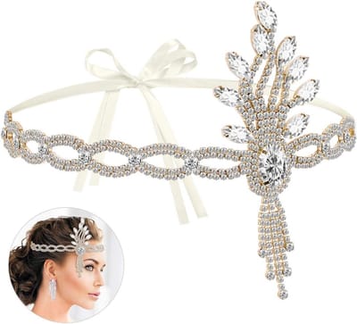 Vintage 20s Kristallen Hoofdsieraad voor Dames - Elegante Haaraccessoire voor Feestjes en Bruiloften