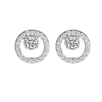 Zilveren oorstekers met kristallen steentjes - Kleine Damesoorbellen - The Jewellery Salon - Bergkristal - 925 sterling zilver rhodium plated -