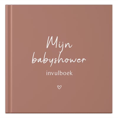 Fyllbooks - Babyshower Invulboek - Gastenboek Babyshower - Roestroze - Geschikt voor: 20 Gasten