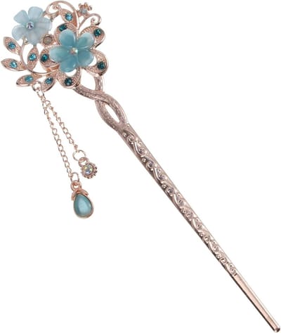 Elegante Vintage Haarsteker met Opal Bloem Design - Chinese Haarnaalden voor een Tijdloze Look