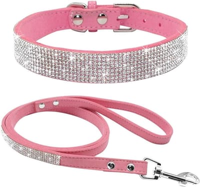 Strass Hondenhalsband Riemen, Kristallen Diamant Hondenhalsband, Halsband Harnas voor Kleine en Middelgrote Honden