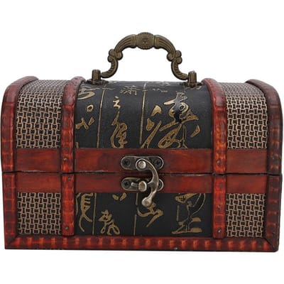 Vintage Sieraden Opbergdoos Houten Decoratie Stofdichte Displaydoos Organizer Koffer(Chinese stijl S) S black