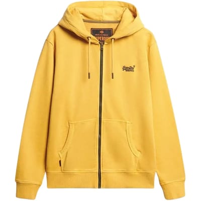 Superdry - Essential Logo Washed hoodie met rits - Heren - Hoodies