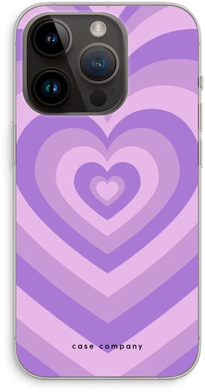 Case Company® - Hoesje geschikt voor iPhone 14 Pro hoesje - Hart Paars - Soft Cover Telefoonhoesje - Bescherming aan alle Kanten en Schermrand