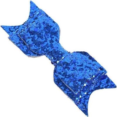 New Age Devi - Haarspeld - Haarclip met Glitter - Glamour - Party - Grote Strik - Voor oa Kerst of Gala - Blauw