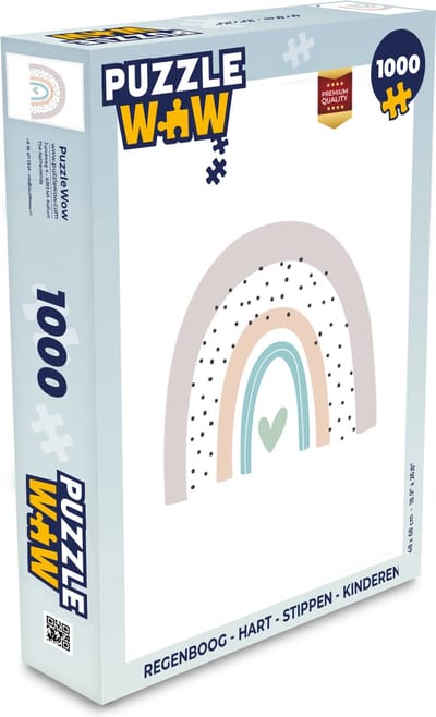 Puzzel Regenboog - Hart - Stippen - Kinderen - Kids - Legpuzzel - Puzzel 1000 stukjes volwassenen