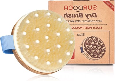 Droogborstel voor Lymfedrainage, Natuurlijke Exfoliërende Borstel, Ideaal voor Huidverzorging en Massage